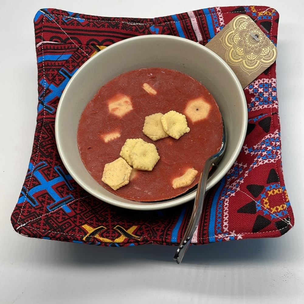 Bowl Cozy Blue Red